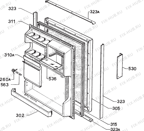 Взрыв-схема холодильника Zanussi ZP1140-1 - Схема узла Door 003